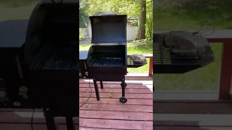 Camp chef pellet grill DLX initial grilling.￼