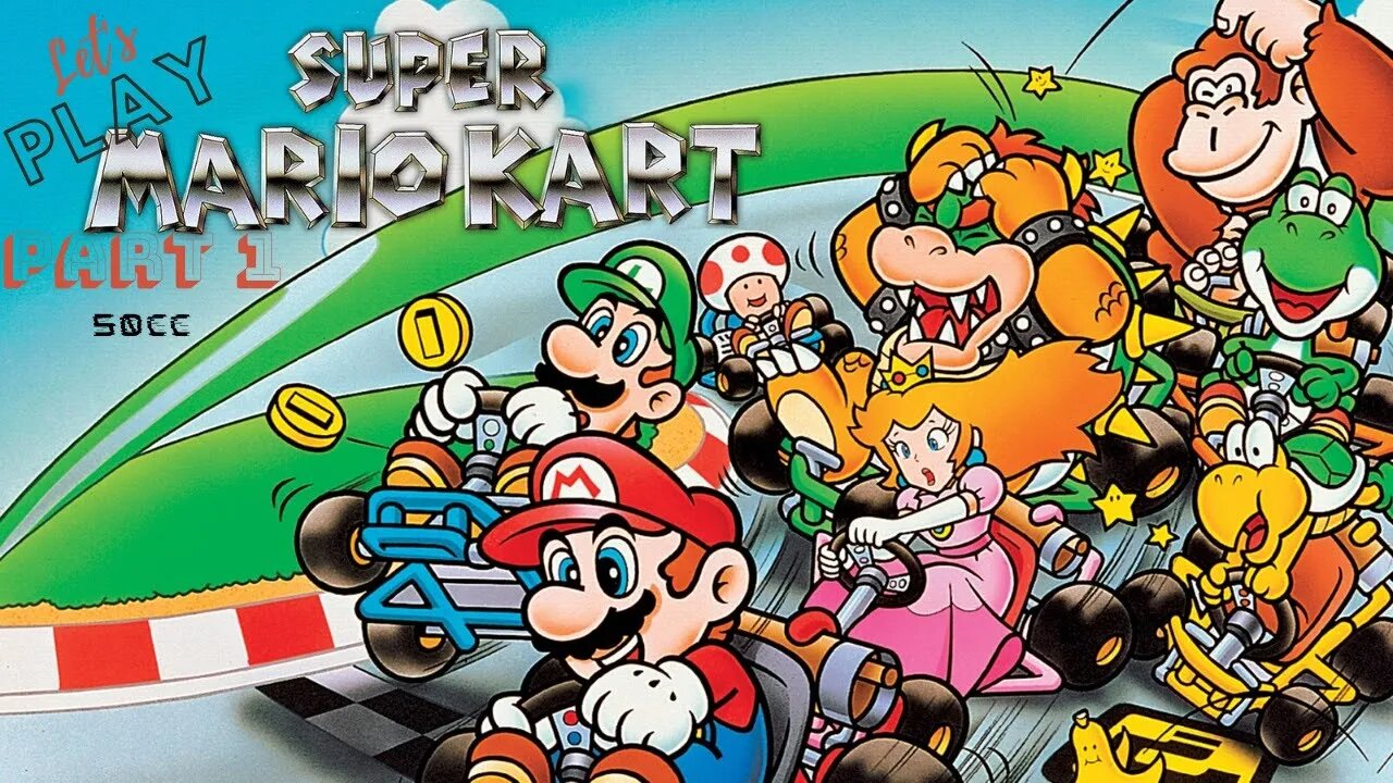 Let's Play - Super Mario Kart (SNES) Part 1 | 50cc