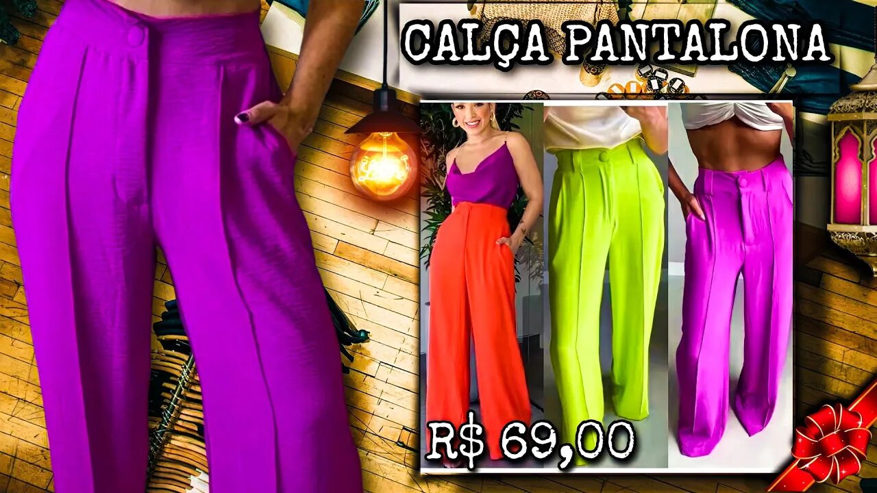 Calça Pantalona Tecido De Duna Maravilhosa Ela Estica Com cintura!