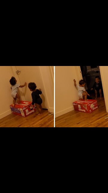 Genius Babies Use Teamwork To Open Door