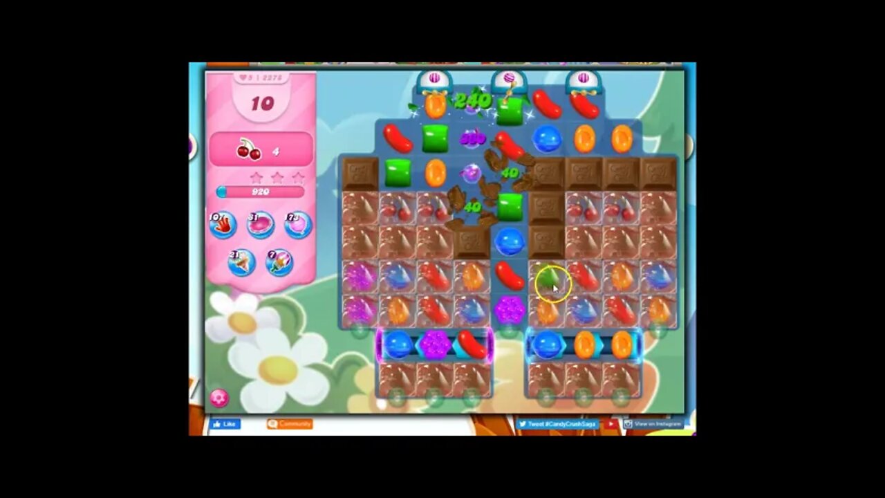 Candy Crush Level 2278 Talkthrough, 11 Moves 0 Boosters