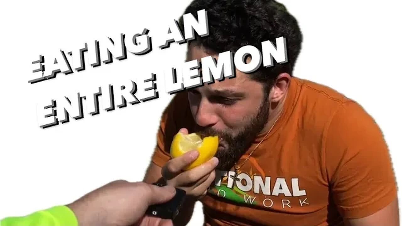 Landscaper eats an entire lemon