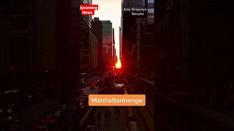 New Yorkers gathered on the streets of #Manhattan to catch a glimpse of the "Manhattanhenge" #sunset