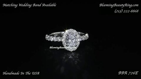 BBR 726E Small Oval Diamond Engagement Ring By BloomingBeautyRing.com