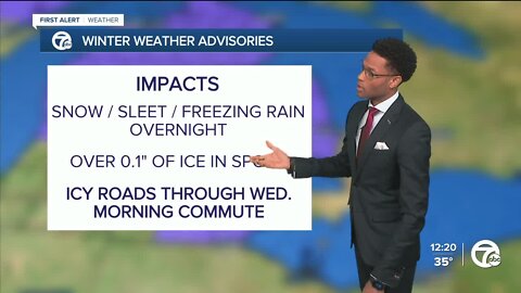 Metro Detroit Forecast: Winter weather advisories tonight
