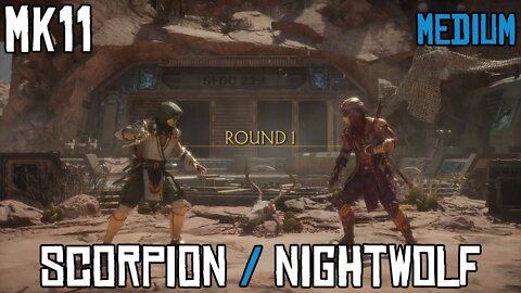 Mortal Kombat MK11: Scorpion vs Nightwolf Gameplay. Towers of Time - Deadlist Trap