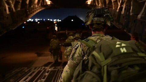 One of the final US military flights out of Afghanistan