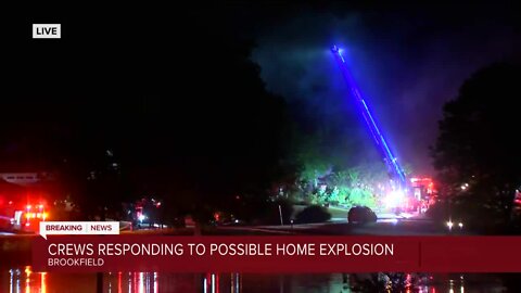 Crews on the scene of large structure fire in Brookfield