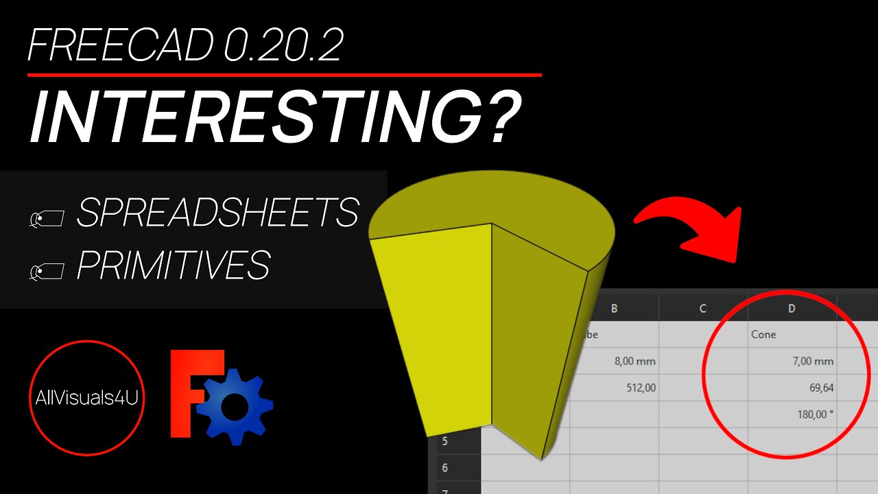📇 Primitives And Spreadsheets - FreeCAD Parts - FreeCAD Spreadsheet Tutorial
