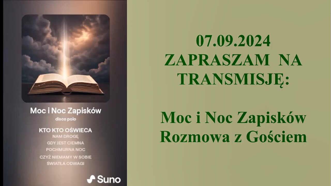 ZAPIS TRANSMISJI 😇 Moc i Noc Zapisków - rozmowa z Gościem 😇 - 07.09.2024