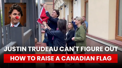 🇨🇦 Crime Minister Justin Trudeau Can't Even Get it Up...the Flag That is
