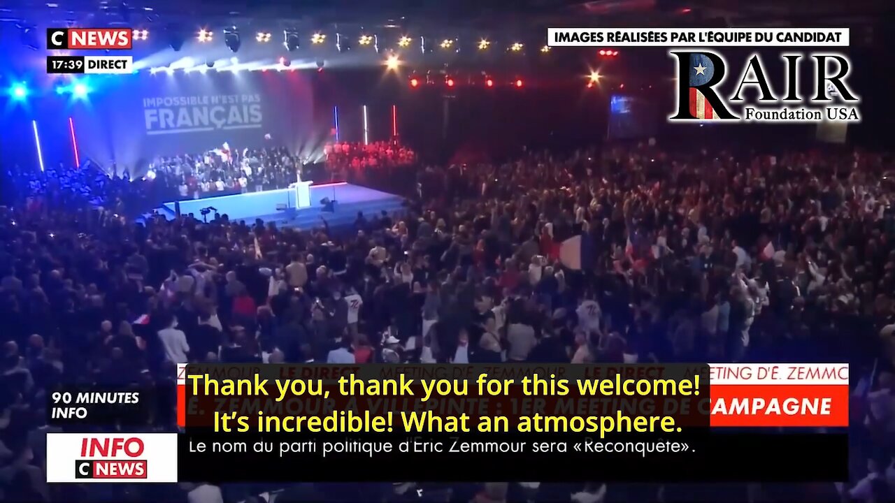 French Presidential Candidate Eric Zemmour Addresses 15k Supporters