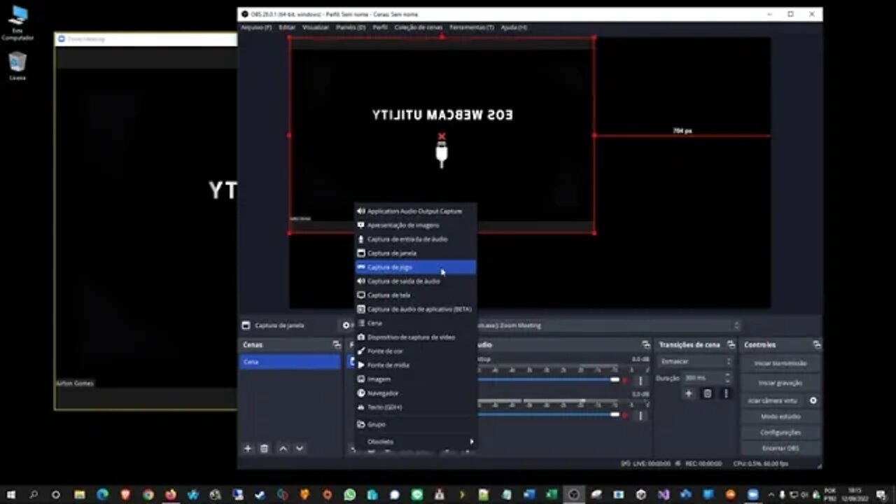 Como gravar reunião do zoom com OBS Studio