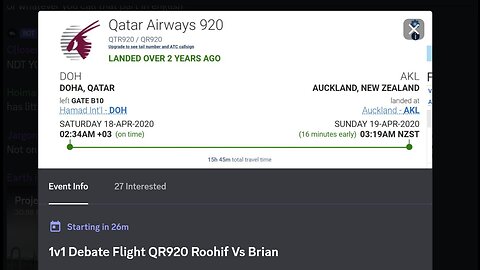 1v1 Debate Flight QR920 Roohif Vs Brian