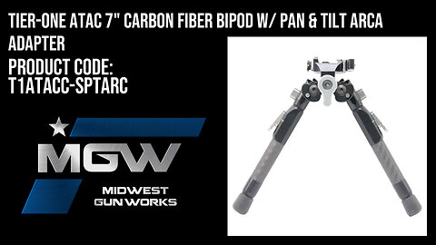 Tier-One ATAC 7" Carbon Fiber Bipod w/ Pan & Tilt ARCA Adapter - T1ATACC-SPTARC