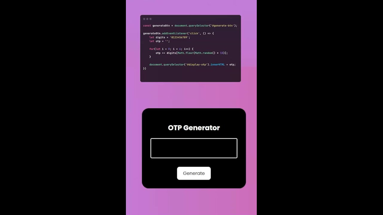 OTP verification using HTML and CSS #html #css #javascript