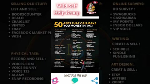 🔥50 apps to make money in 2022🔥#shorts🔥#wildselfhelpgroup🔥1 August 2022🔥