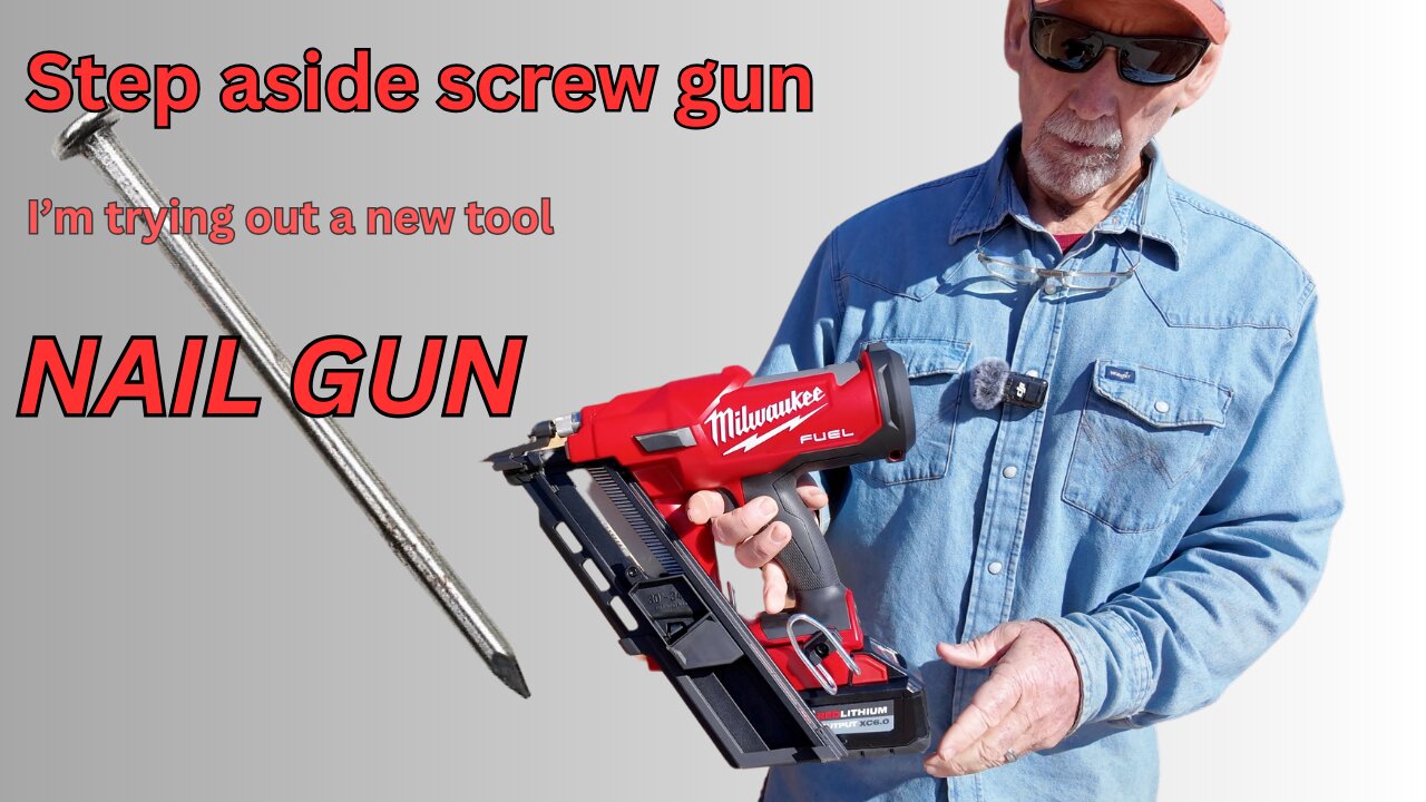 Milwaukee nail gun, cordless. Speeding up my arena build.