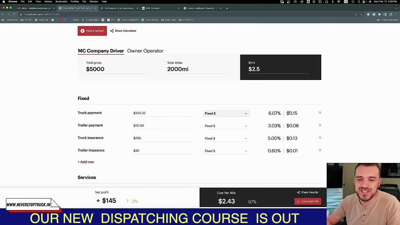 Free Trucker Calculator program for you