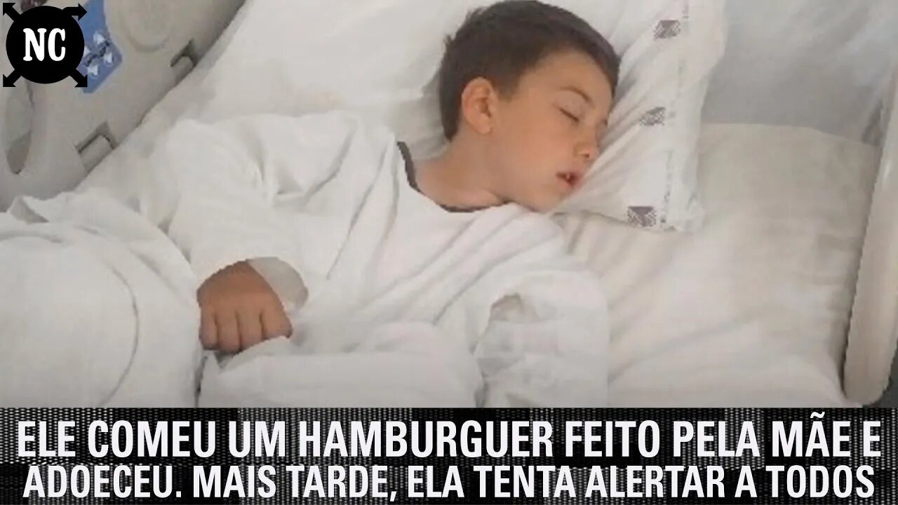 Ele comeu um hambúrguer feito pela da mãe e adoeceu. Mais tarde, ela tenta alertar a todos