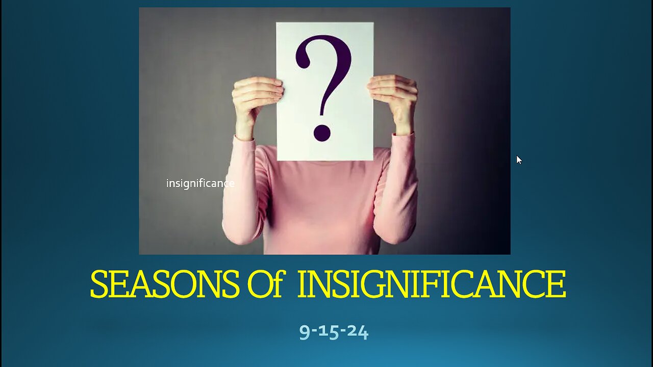 SEASONS OF INSIGNIFICANCE: GOD IS STILL WORKING.