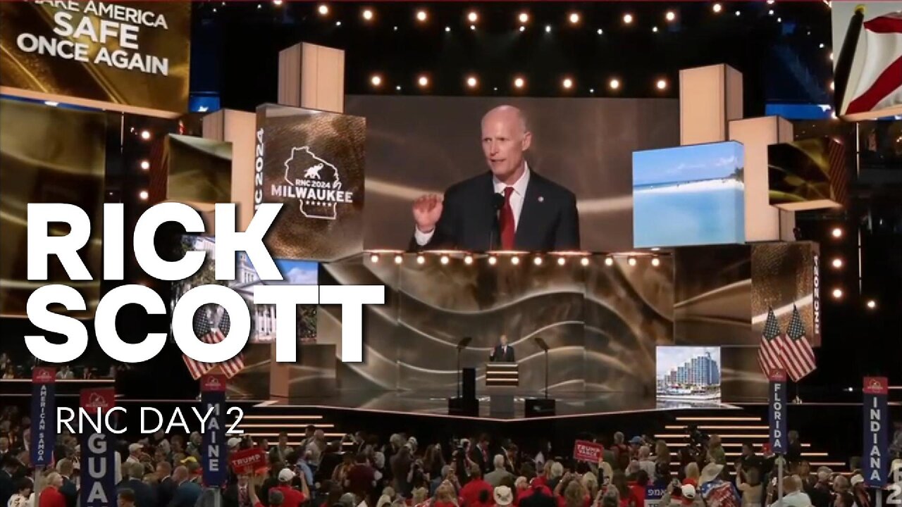 Rick Scott Speech Republican National Convention Milwaukee 2024, Day 2