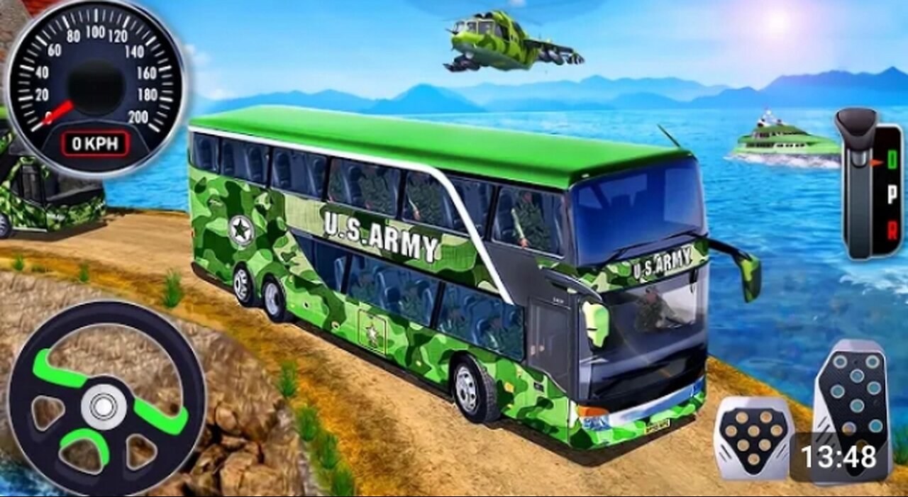 Army Soldier Bus Driving Simulator - Offroad US Transport Duty Driver - Android GamePlay