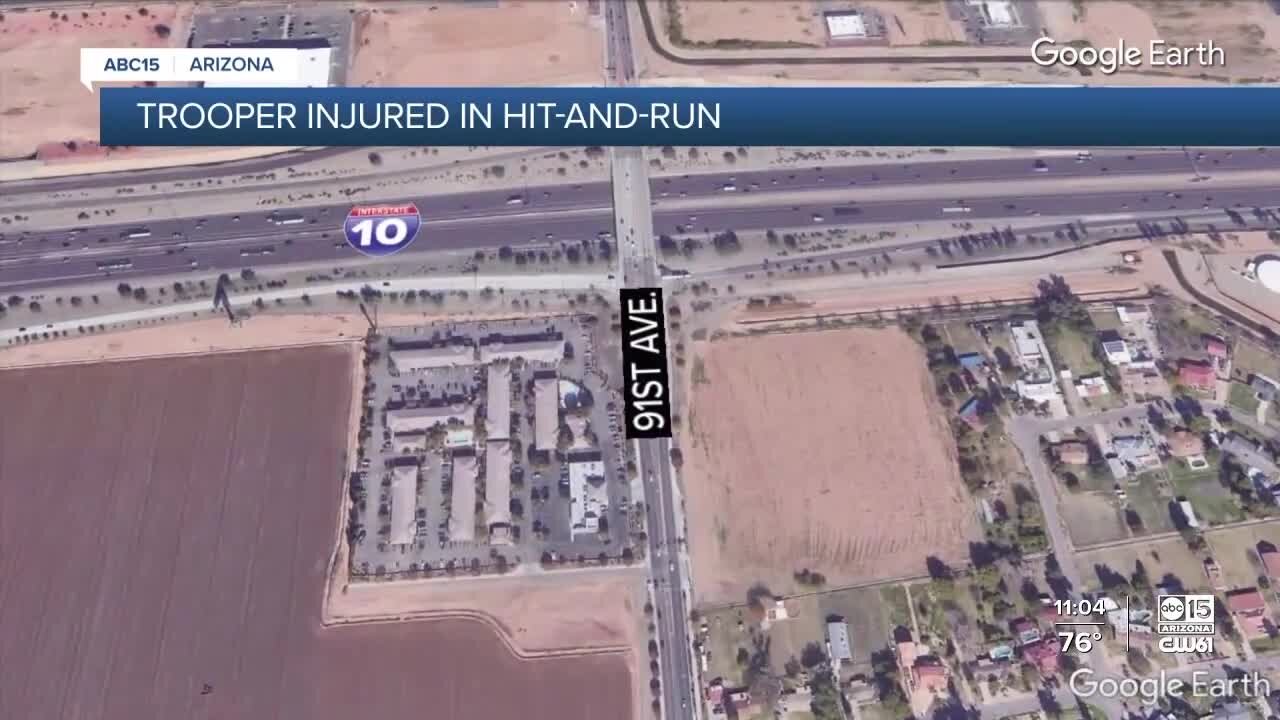 Trooper injured in hit-and-run crash in West Valley