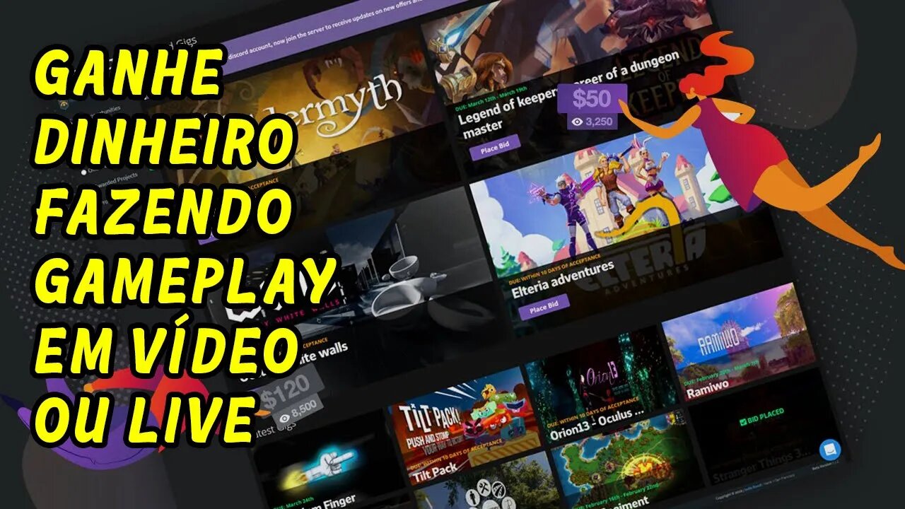 Seja pago para fazer gameplay em vídeo ou live!