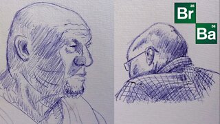 Drawing Breaking Bad Characters [BALLPOINT PEN SKETCH]