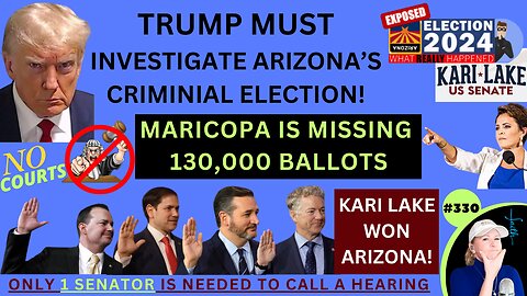 TRUMP MUST INVESTIGATE Maricopa County’s Election Crimes Because Arizona Legislature & US Senate REFUSE To Do Their Jobs But LOVE Violating Their Oaths! 130,000 MISSING Ballots, 47.4% Reject Rate, 20% Vote Centers Erased Results & MORE!