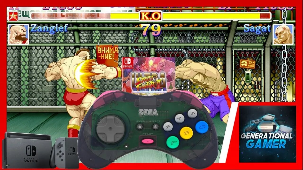 Ultra Street Fighter II With Retro-Bit Saturn Controller on Nintendo Switch - Live