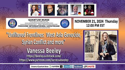 Featured Guest: Vanessa Beeley - "Unfiltered Frontlines: West Asia- Gaza Genocide, Syrian Conflict , Lebanon and more"