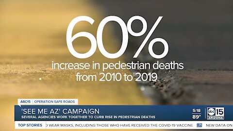 New campaign underway in Maricopa County after research shows a sharp rise of pedestrian deaths in the last decade