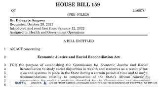 Bill to create commission to study reparations to Black Marylanders