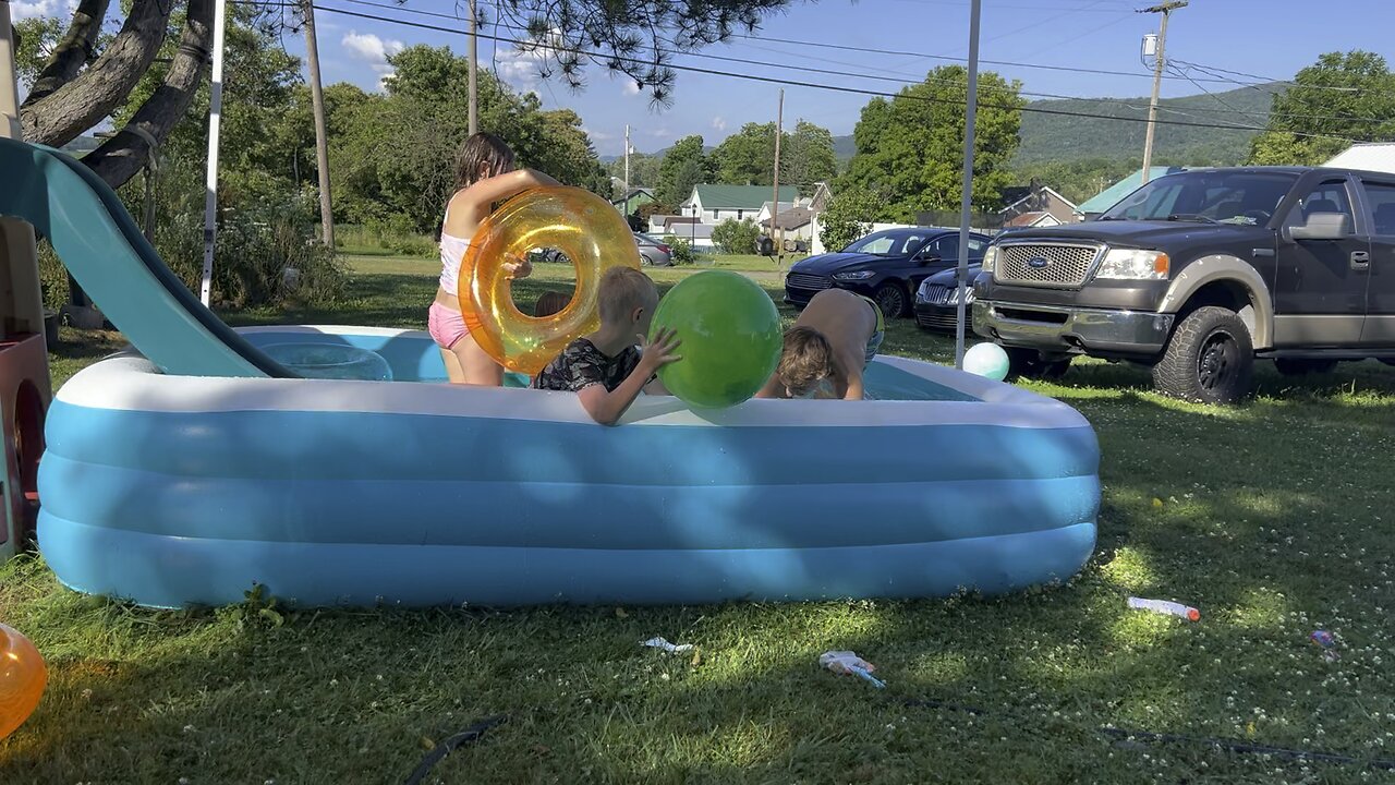 Corbin in the pool
