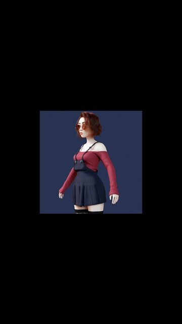 stylized 3d black female character