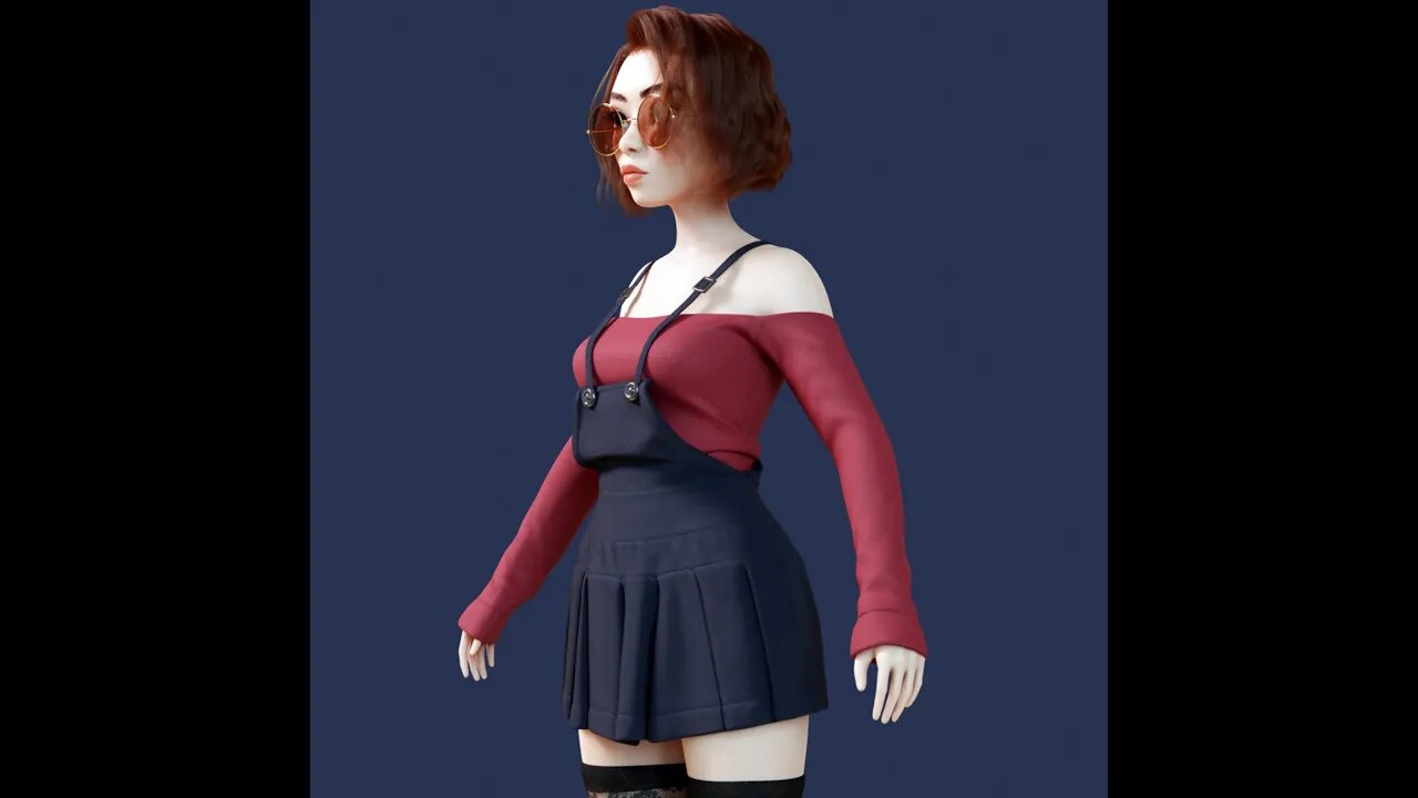 stylized 3d black female character