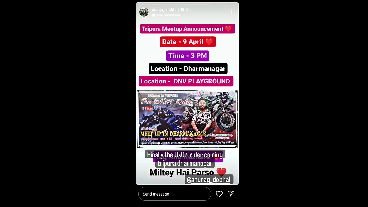 Finally Babu baiya coming to tripura dharmanagar and meet up every one