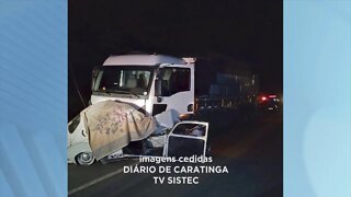 Acidente em Inhapim: batida entre fusca e caminhão termina com morte de idoso na BR-116 neste domin