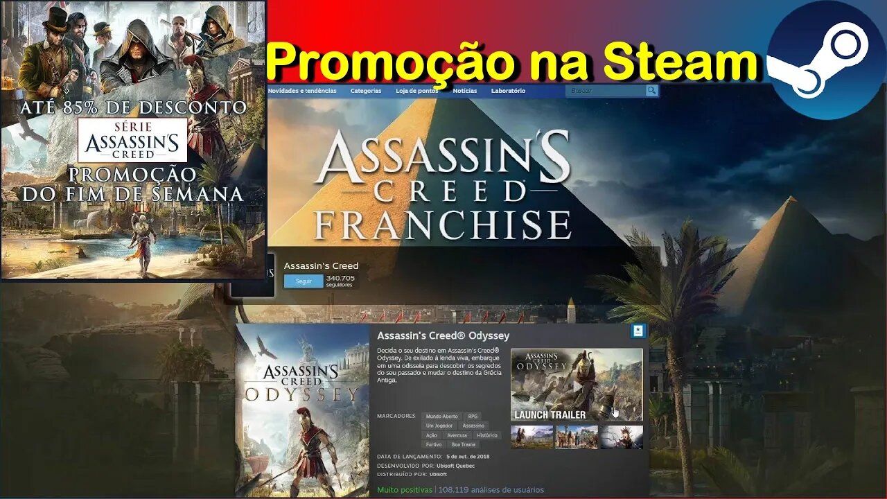 Assassin's Creed, franquia em promoção na Steam