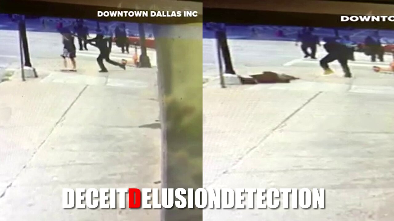 Black man knocks out white woman with a large pole who was waiting at Downtown Dallas intersection