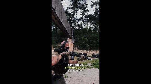 Tate shows off his super fast shooting skills.