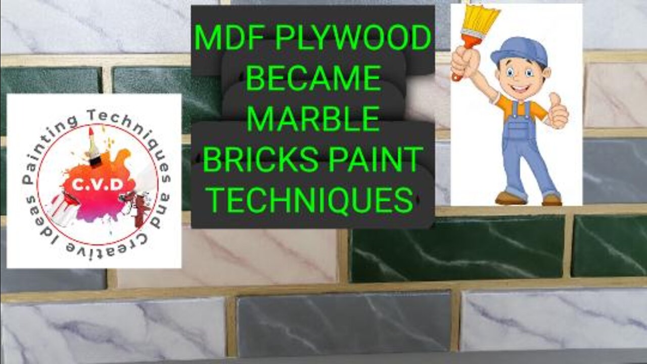 mdf became a marble bricks painting technique