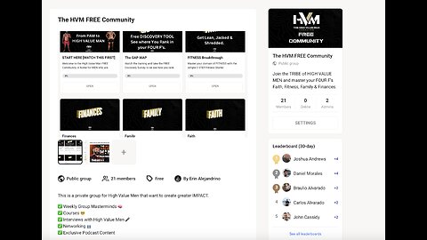 The High Value Man FREE Community Is Open