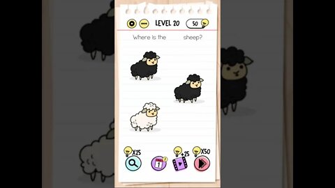 Brain Test Tricky Puzzles Level 20 Where is the black sheep?