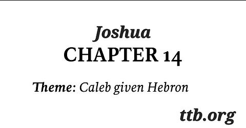 Joshua Chapter 14 (Bible Study)