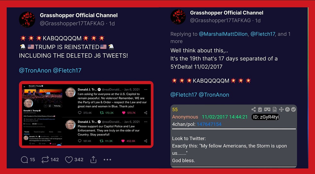 💥💥KABQQQQQM💥💥 VOX POPULI, VOX DEI. Trump/Scavino/Elon Crumbs and The Storm Tweet!!!