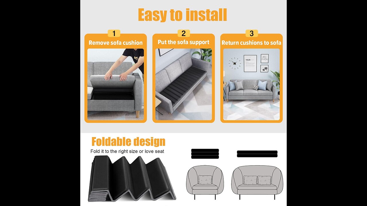 Heavy Duty Couch Cushion Support for Sagging Seat 23''x81''