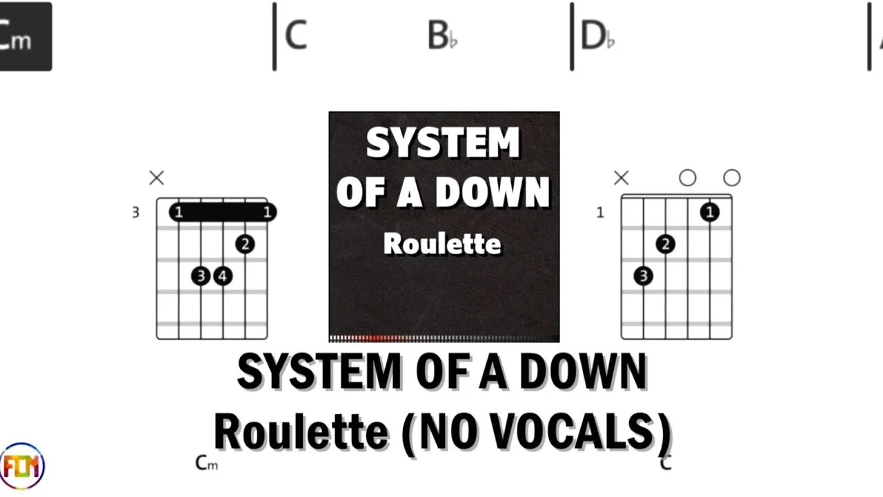 SYSTEM OF A DOWN Roulette FCN GUITAR CHORDS & LYRICS NO VOCALS